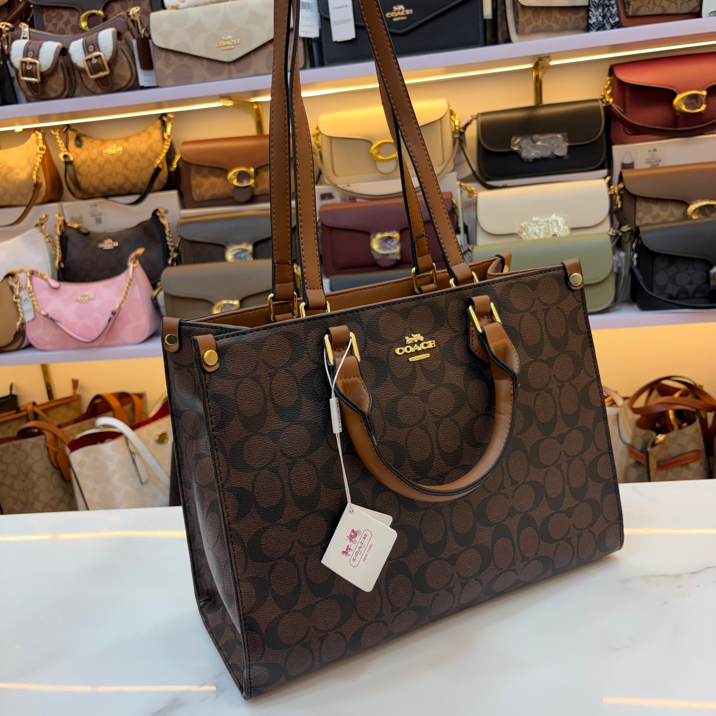 COCH MAGGIE Medium TOTE - Tan Coffee