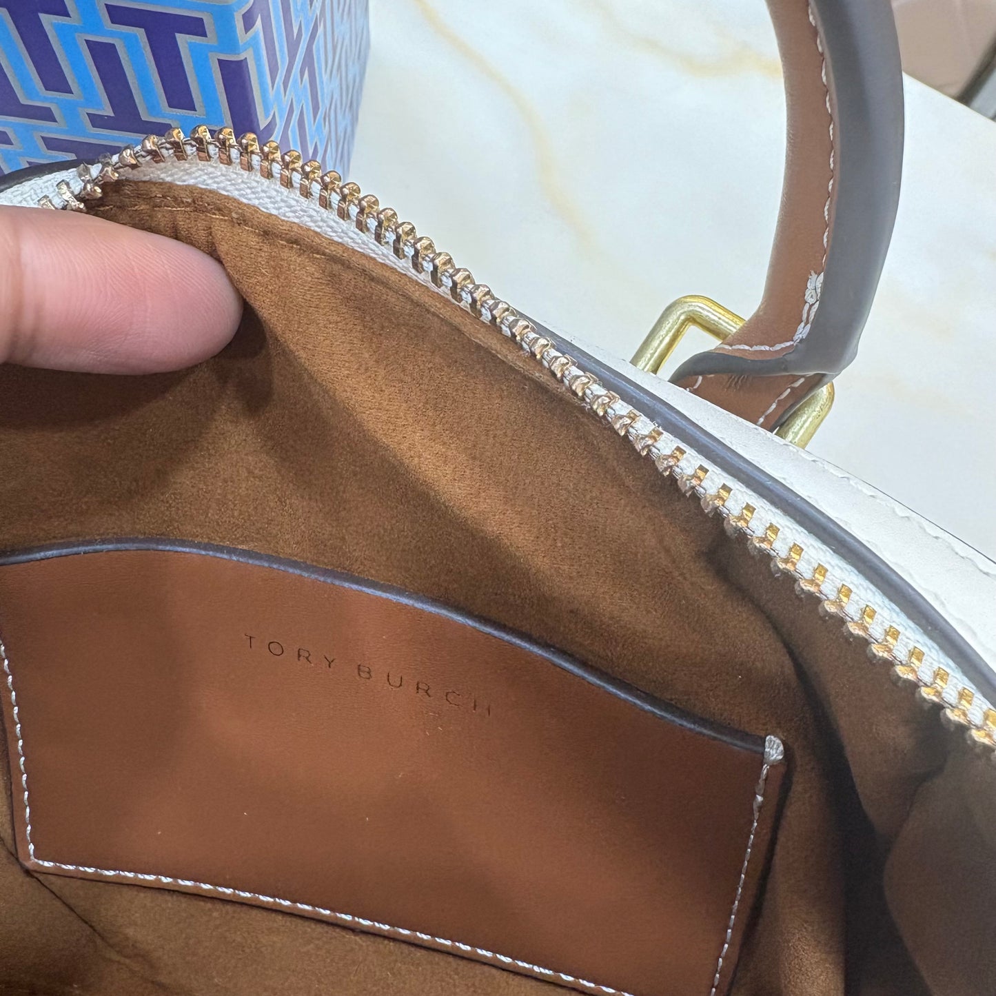 TB Monogram Speedy - White & Tan