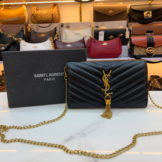 YSL Clutch Sling - Black