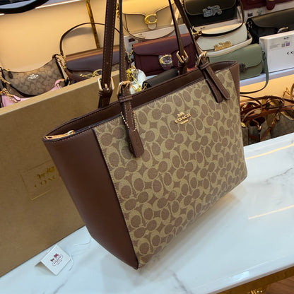 COCH Zip Top Tote Bag - Apricot Coffee