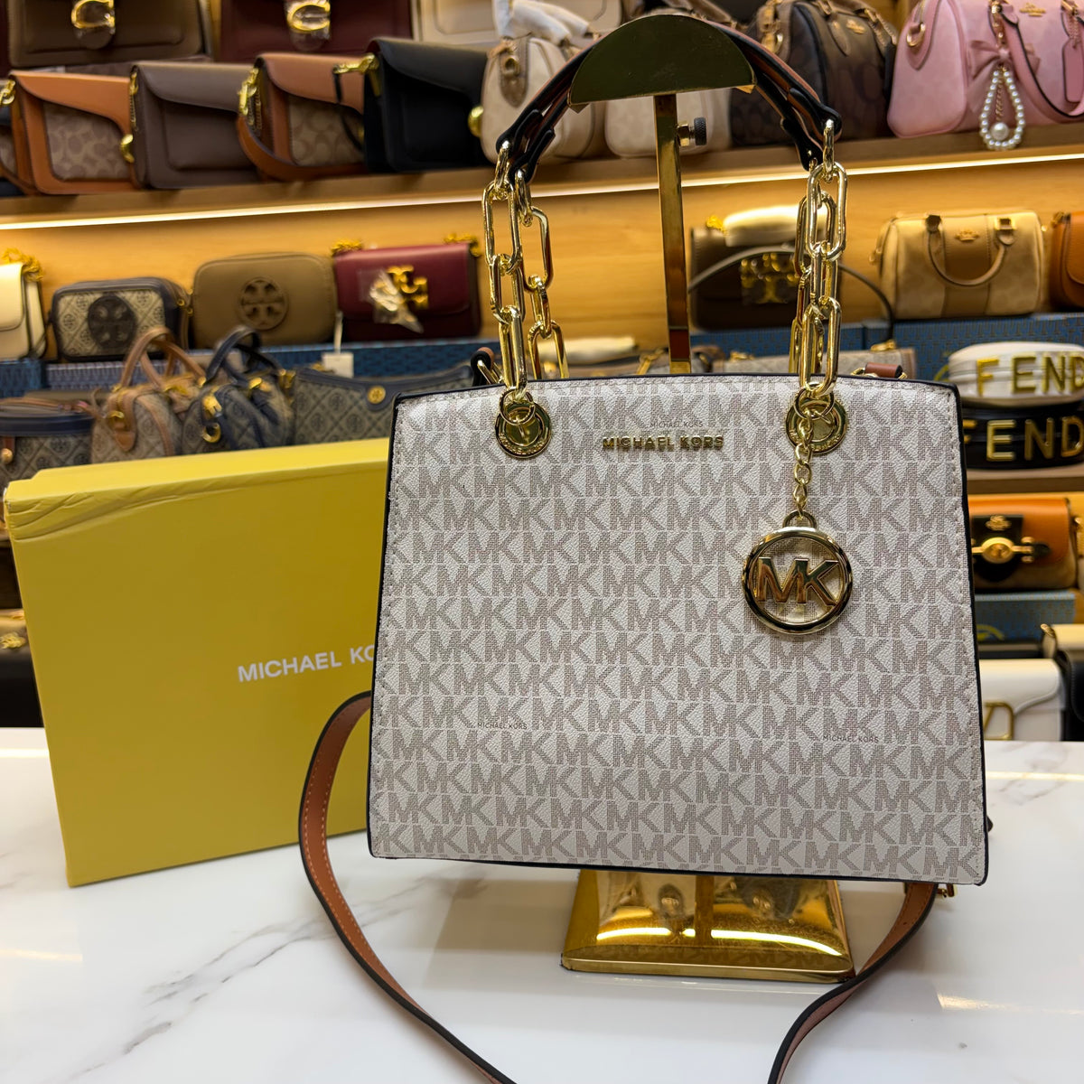 MK Cynthia Satchel - White