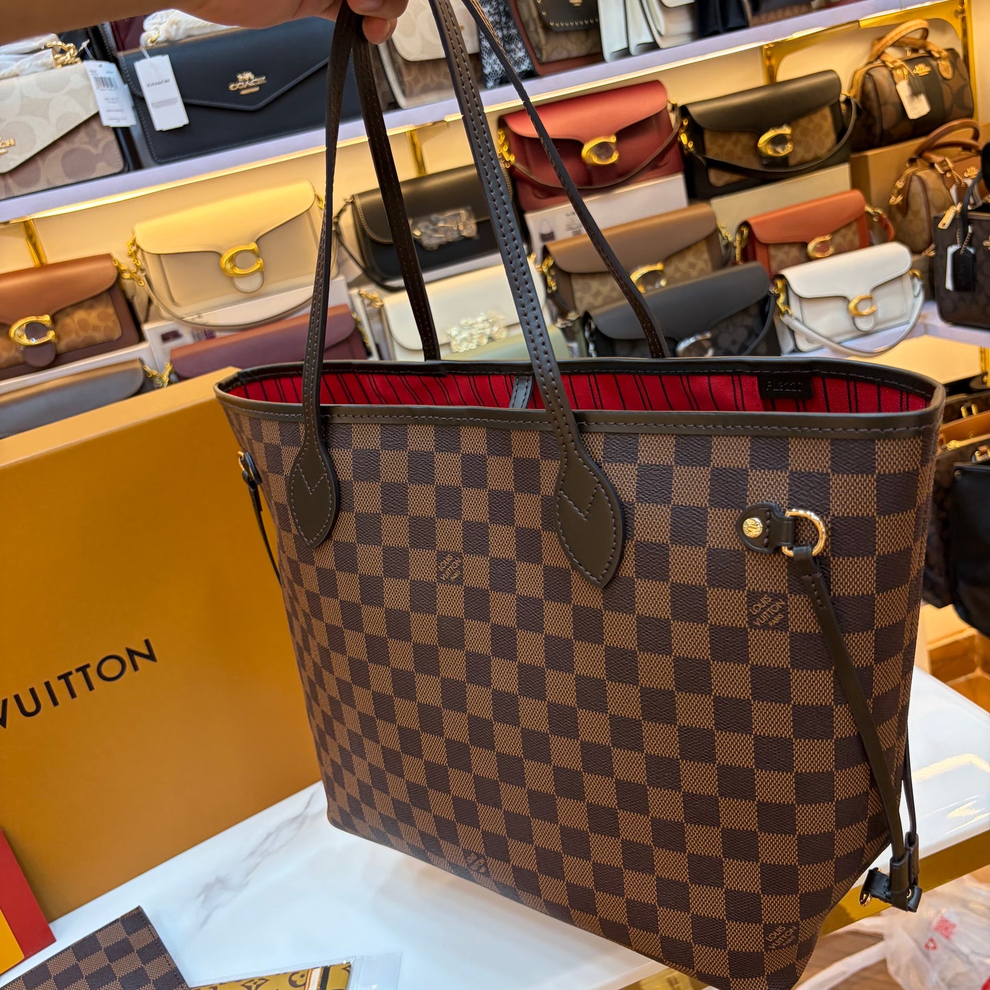 LV Neverfull MM Tote Bag - Double Box