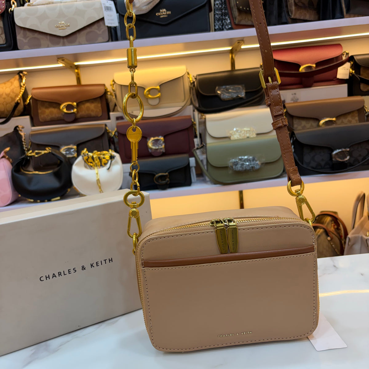 CNK Crossbody Bag - Beige