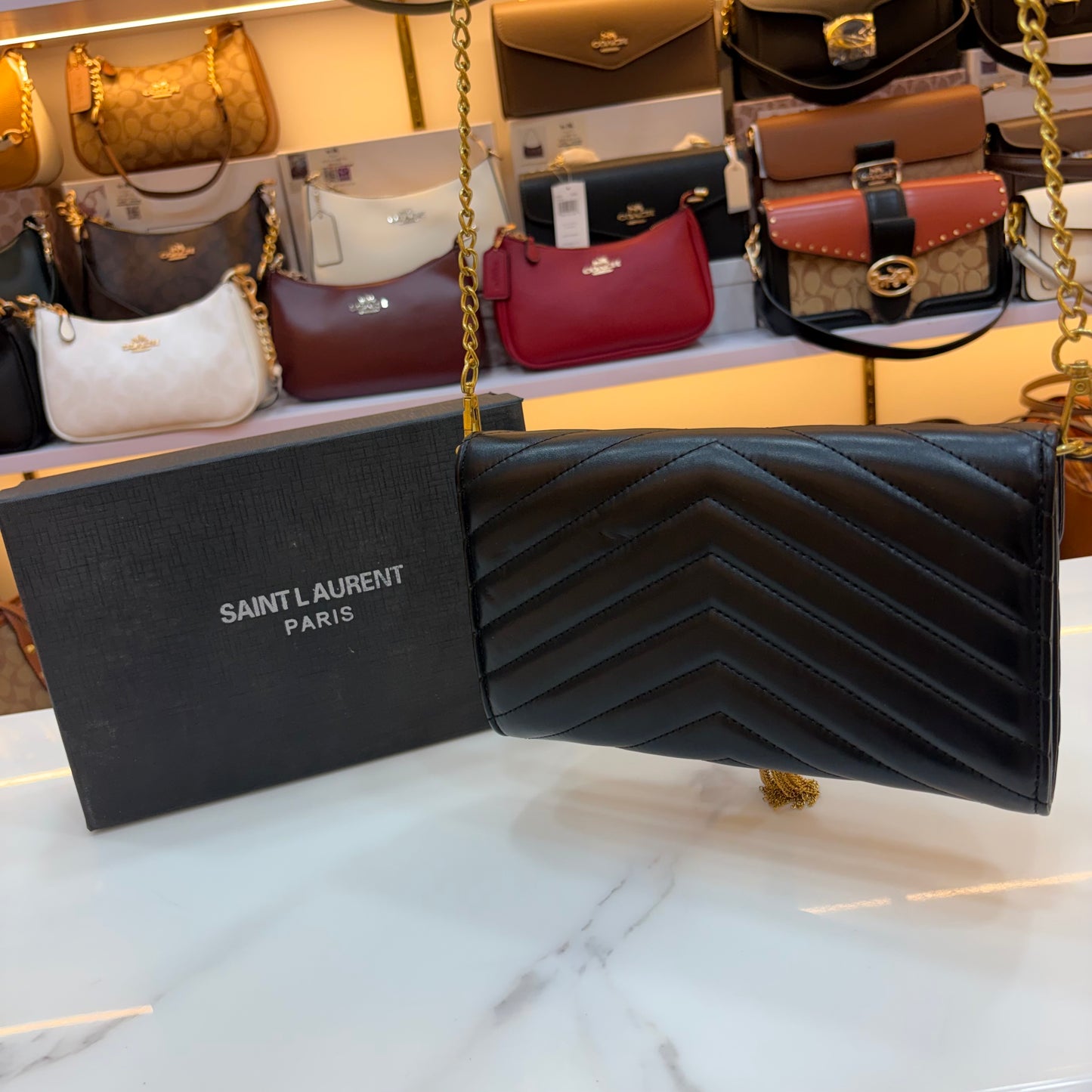 YSL Clutch Sling - Black
