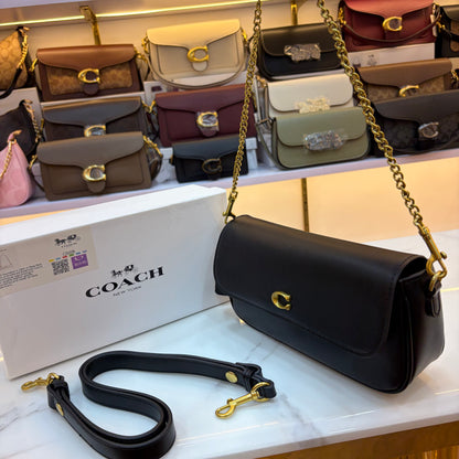 COCH Brook Flap Chain Bag - Black