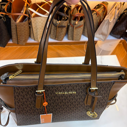 MK Gilly Large Drawstring Tote - Coffee Brown