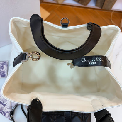 CD Toujours Vertical Tote Bag - White & Black