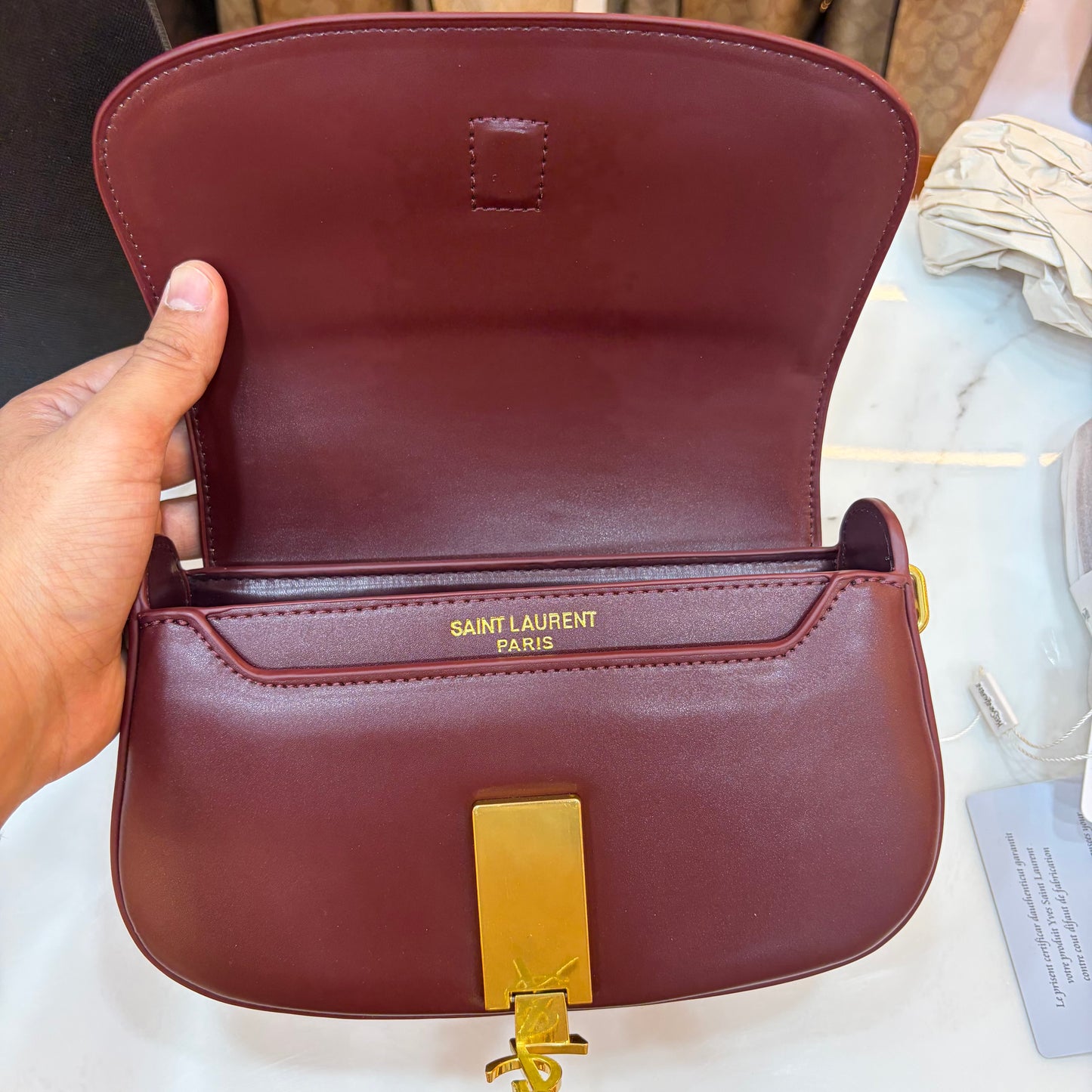 YSL Voltaire Handbag - Wine