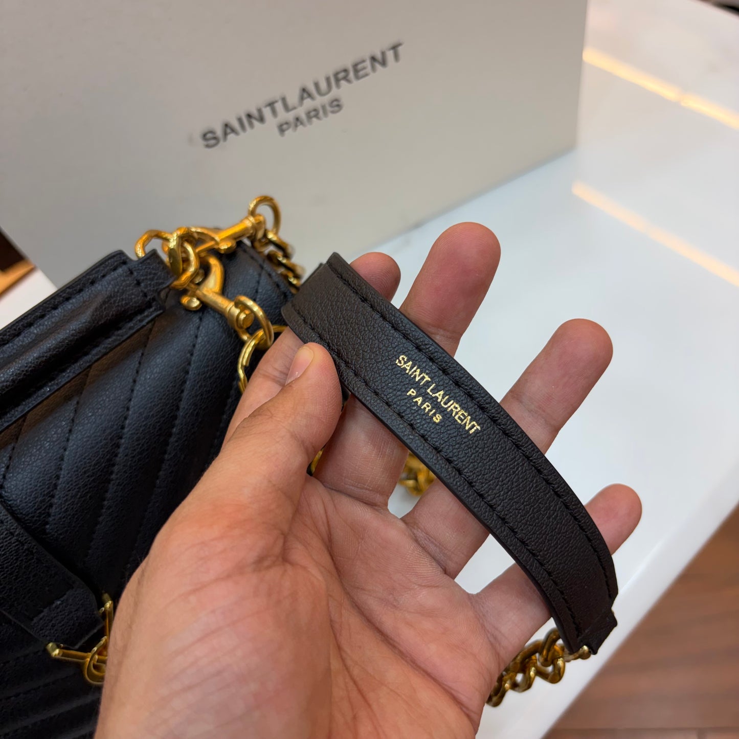 YSL Black Monogram College Leather Satchel