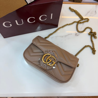 GG Marmont Mini Sling Bag - Beige (Ultra Premium Double Box)