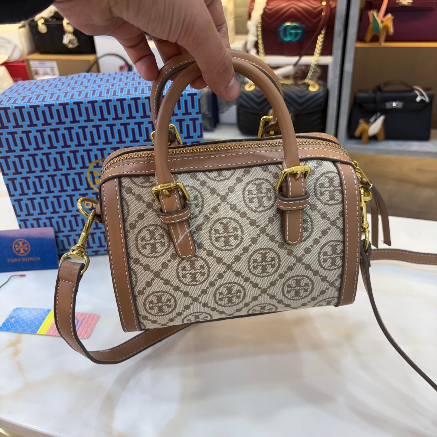 TB Monogram Speedy - Apricot Colour