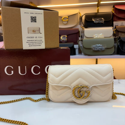 GG Marmont Mini Sling Bag - White (Ultra Premium Double Box)