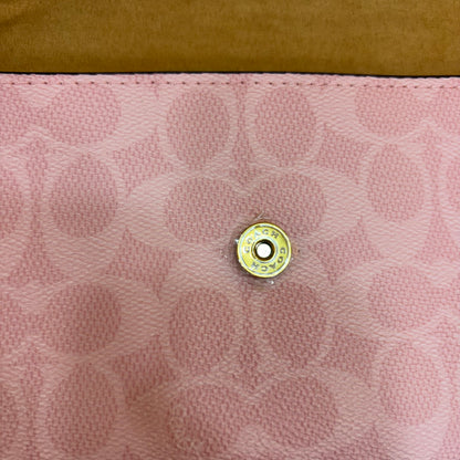 COCH Signature Canvas Brook Flap Chain Bag - Pink Colour