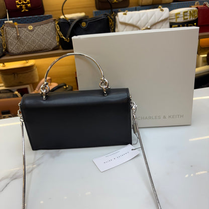 CNK Kristine Sculptural Handle Handbag - Noir