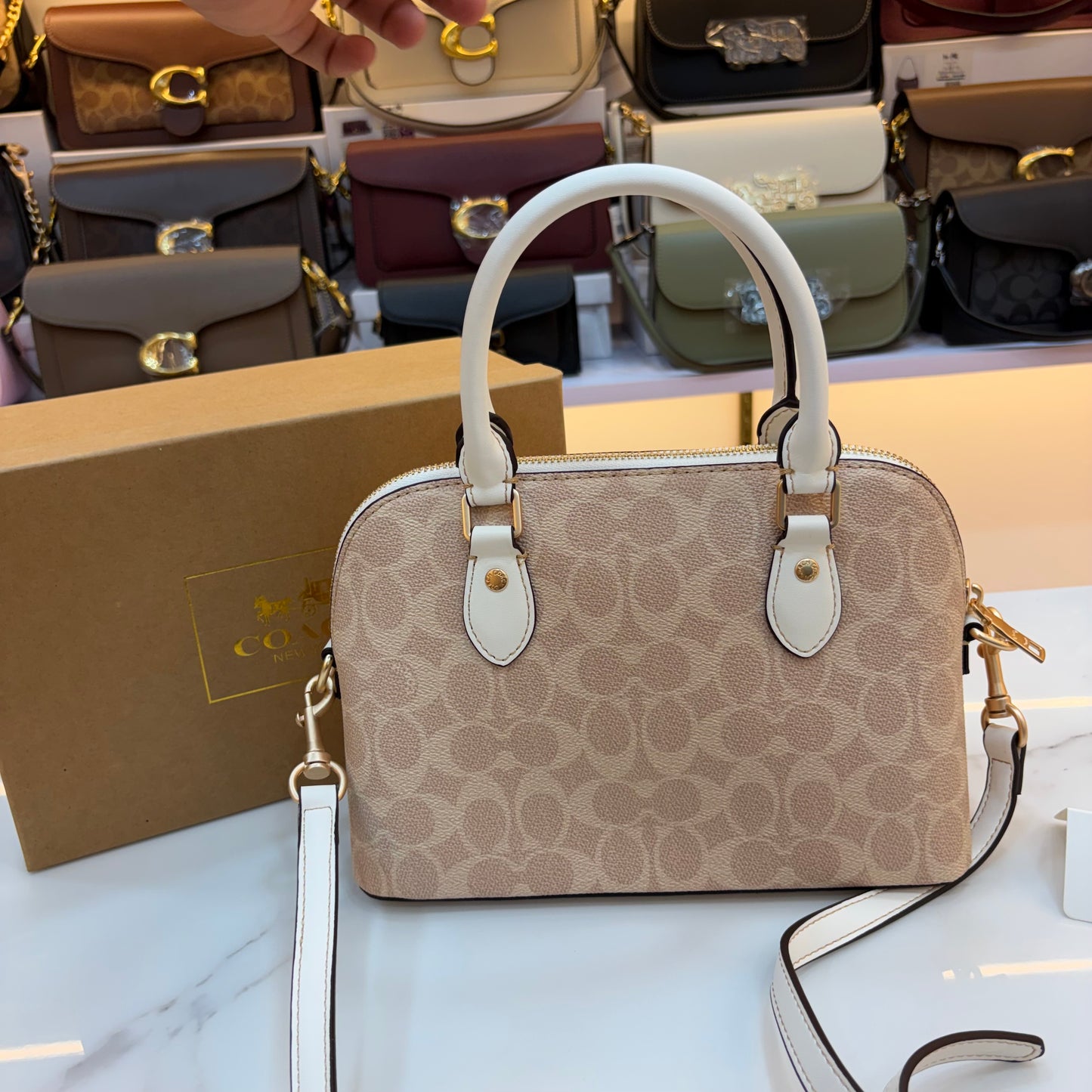 COCH KATY SATCHEL - Apricot White