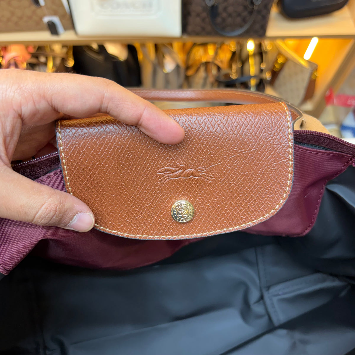 Longchamp - Le Pliage Tote Bag - Wine