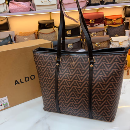 Ald Large Tote Bag - Black Brown