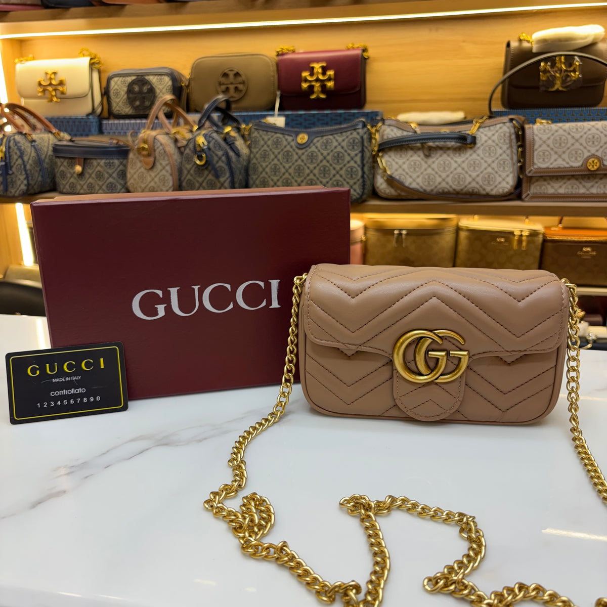 GG Mini Marmont - Beige (Ultra Premium)
