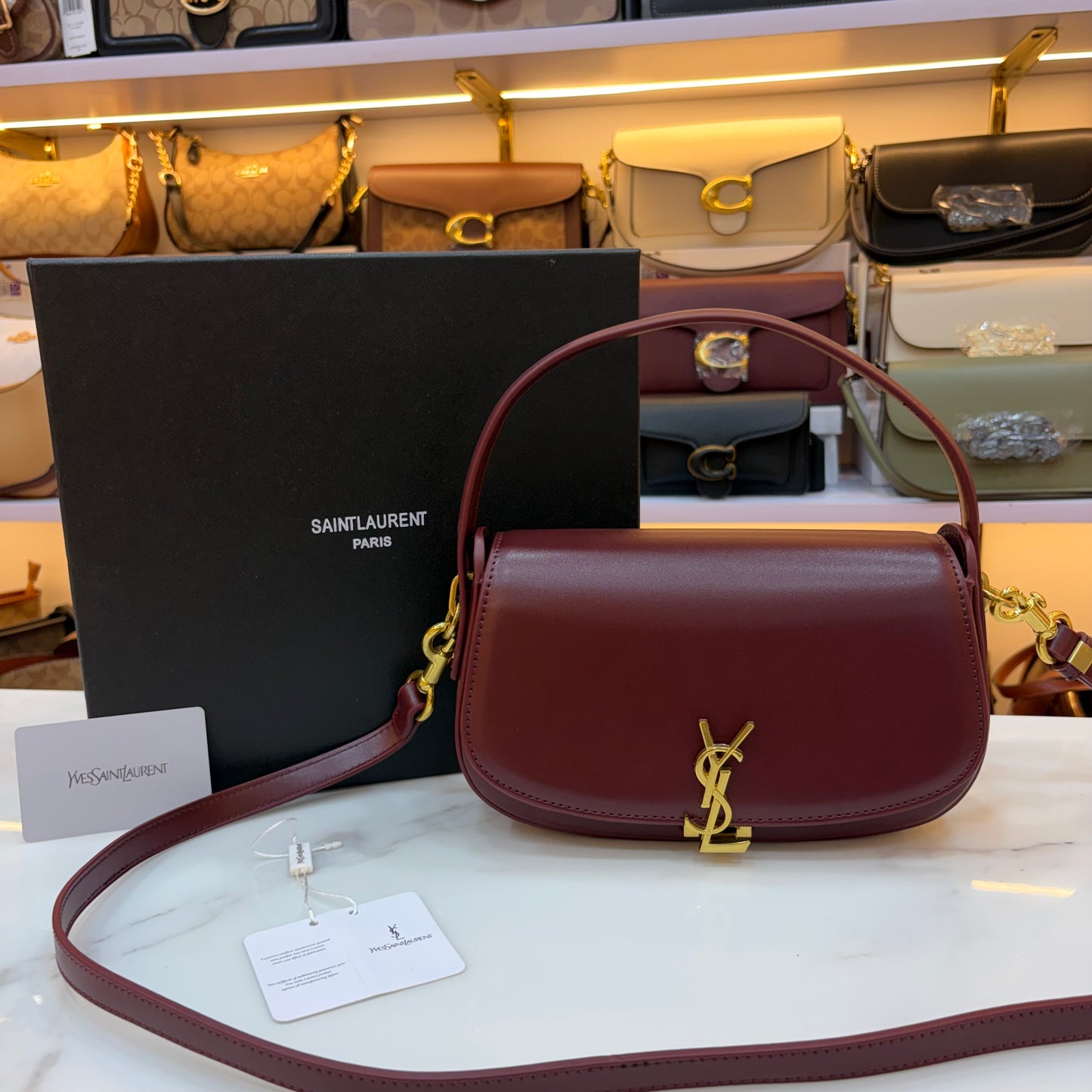 YSL Voltaire Handbag - Wine