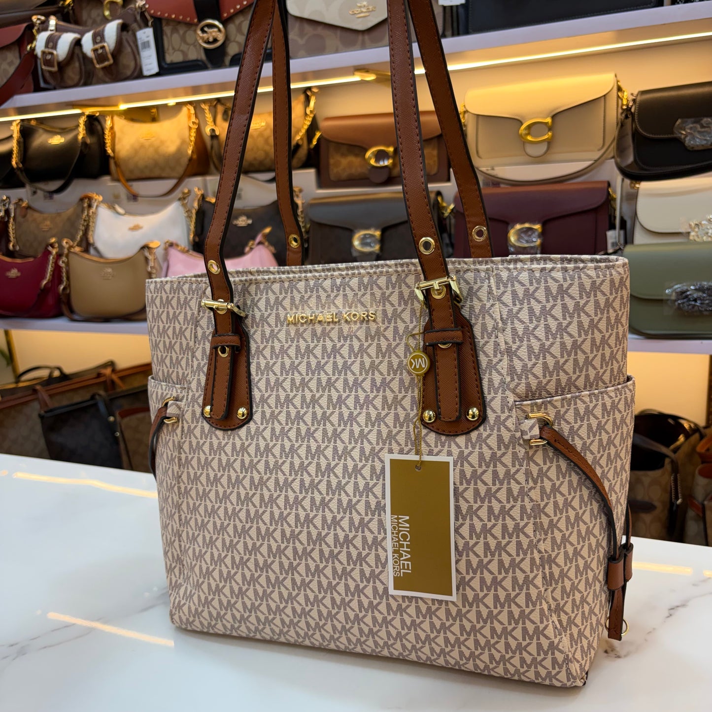 MK Voyager Tote - Creme