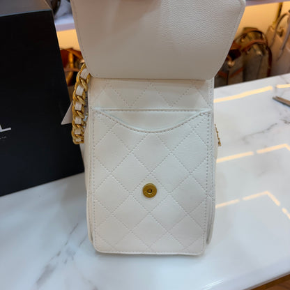 Chanel 25 Medium Handbag - White