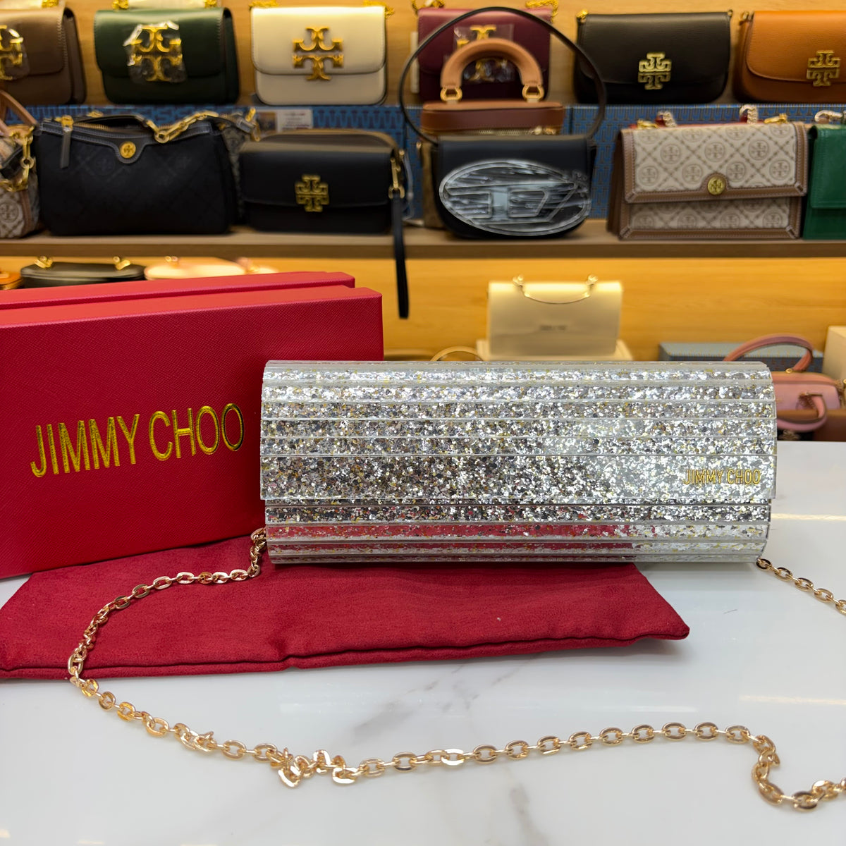 JC Candy Clutch - Silver