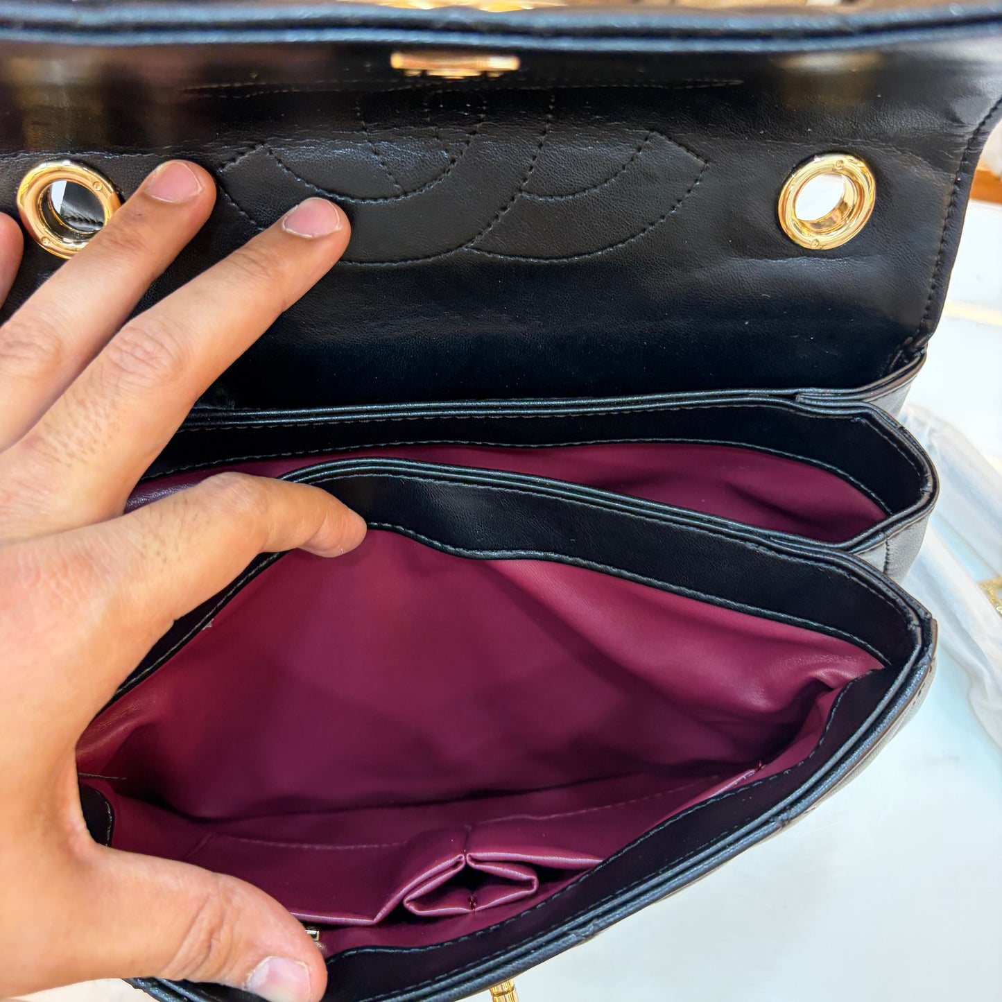 CHNL Coco Handle Flap Bag - Black