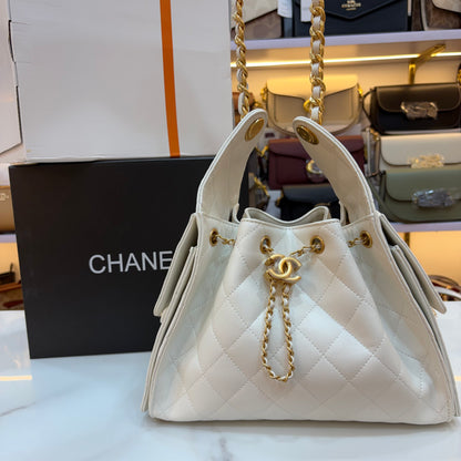 Chanel 25 Medium Handbag - White