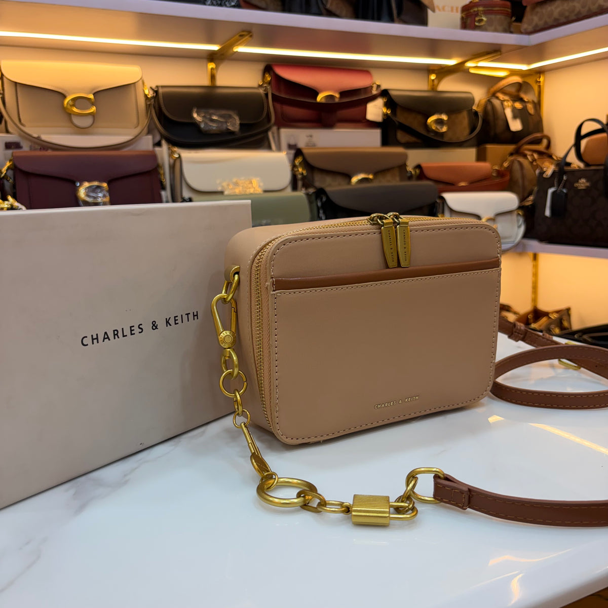 CNK Crossbody Bag - Beige