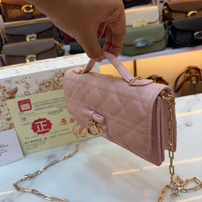My CD Mini Bag Pink Cannage Leather