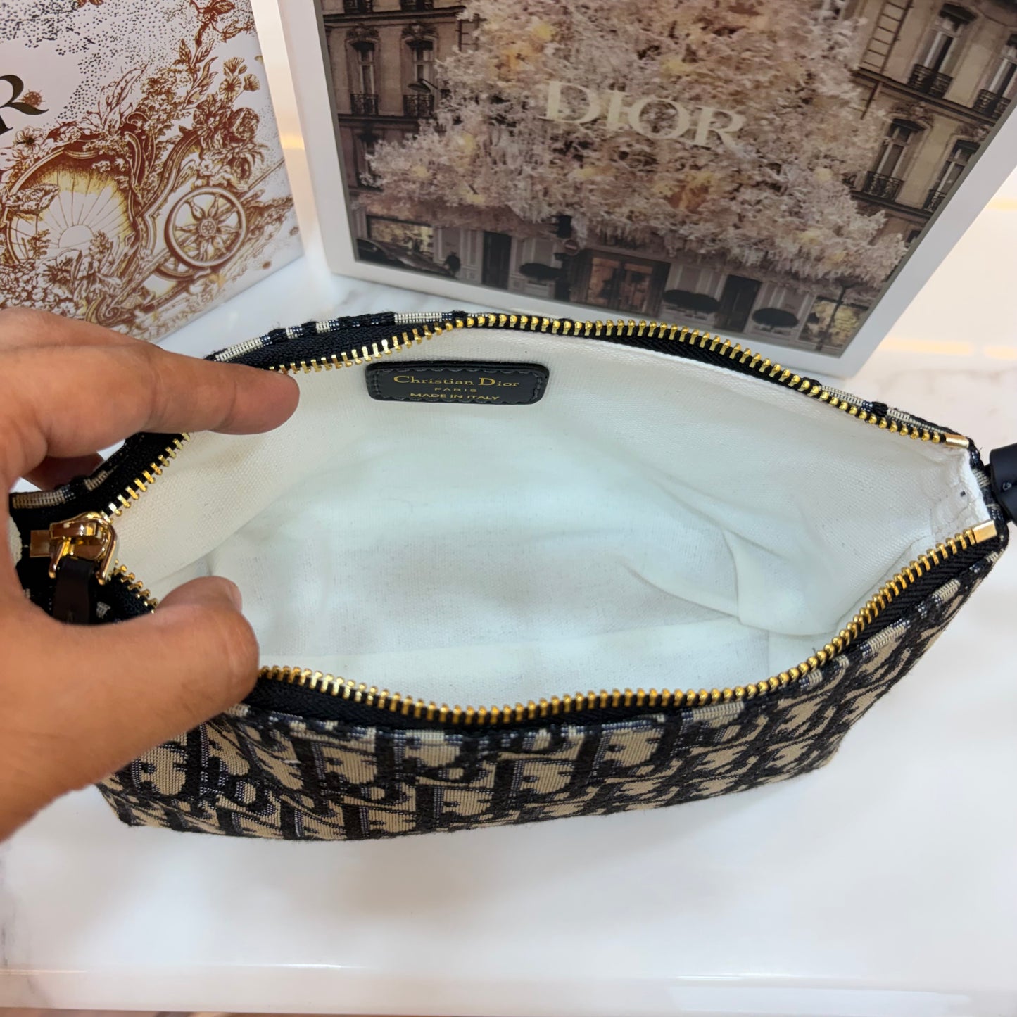 Medium CD Travel Nomad Pouch - Oblique jacquard and a military-inspired CD buckle
