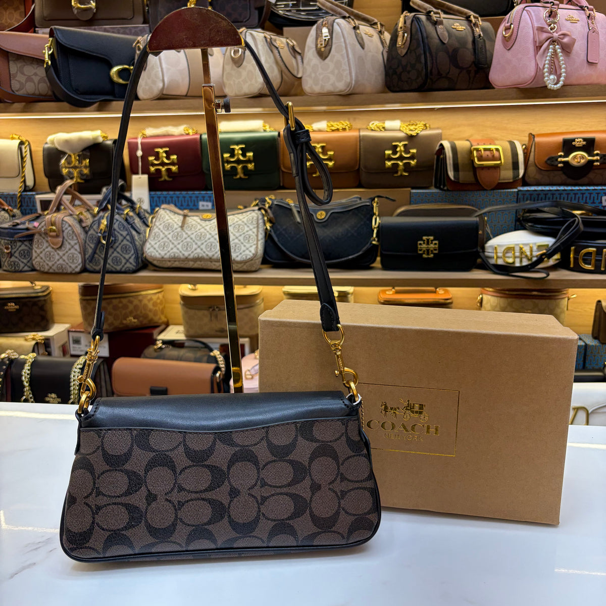 Coch Jet Shoulder/Crossbody Bag - Coffee Black