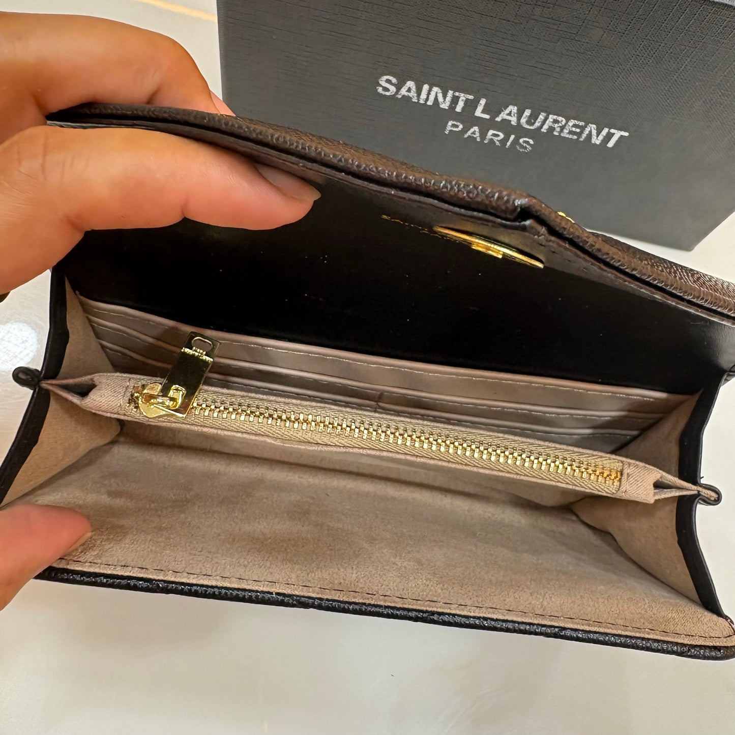 YSL Envelope Premium Wallet - Black