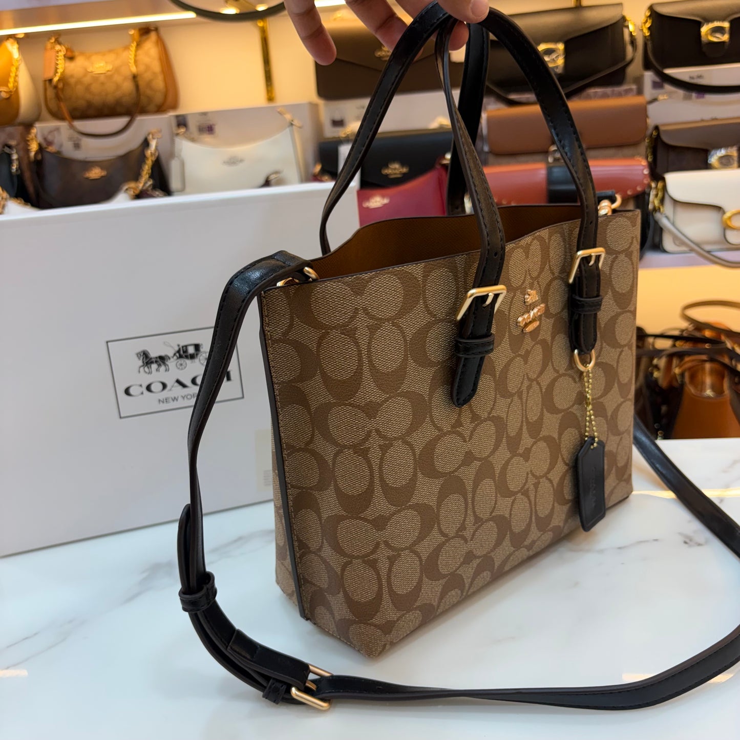 COCH MOLLIE Handbag - Medium (Apricot Black)