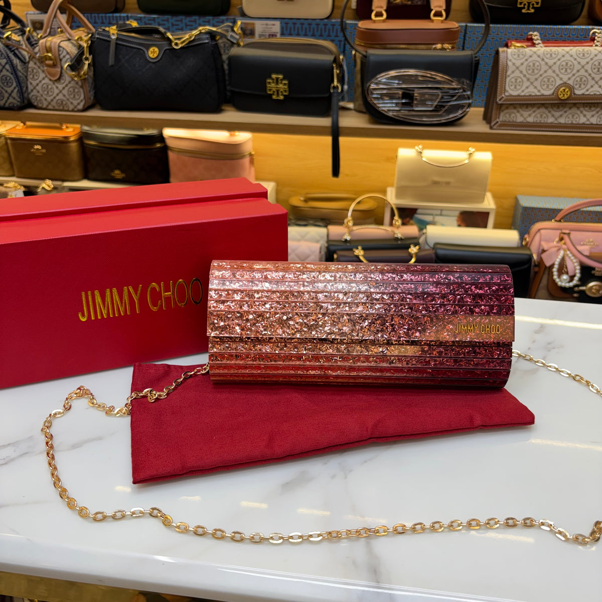 JC Candy Clutch - Pink & Wine