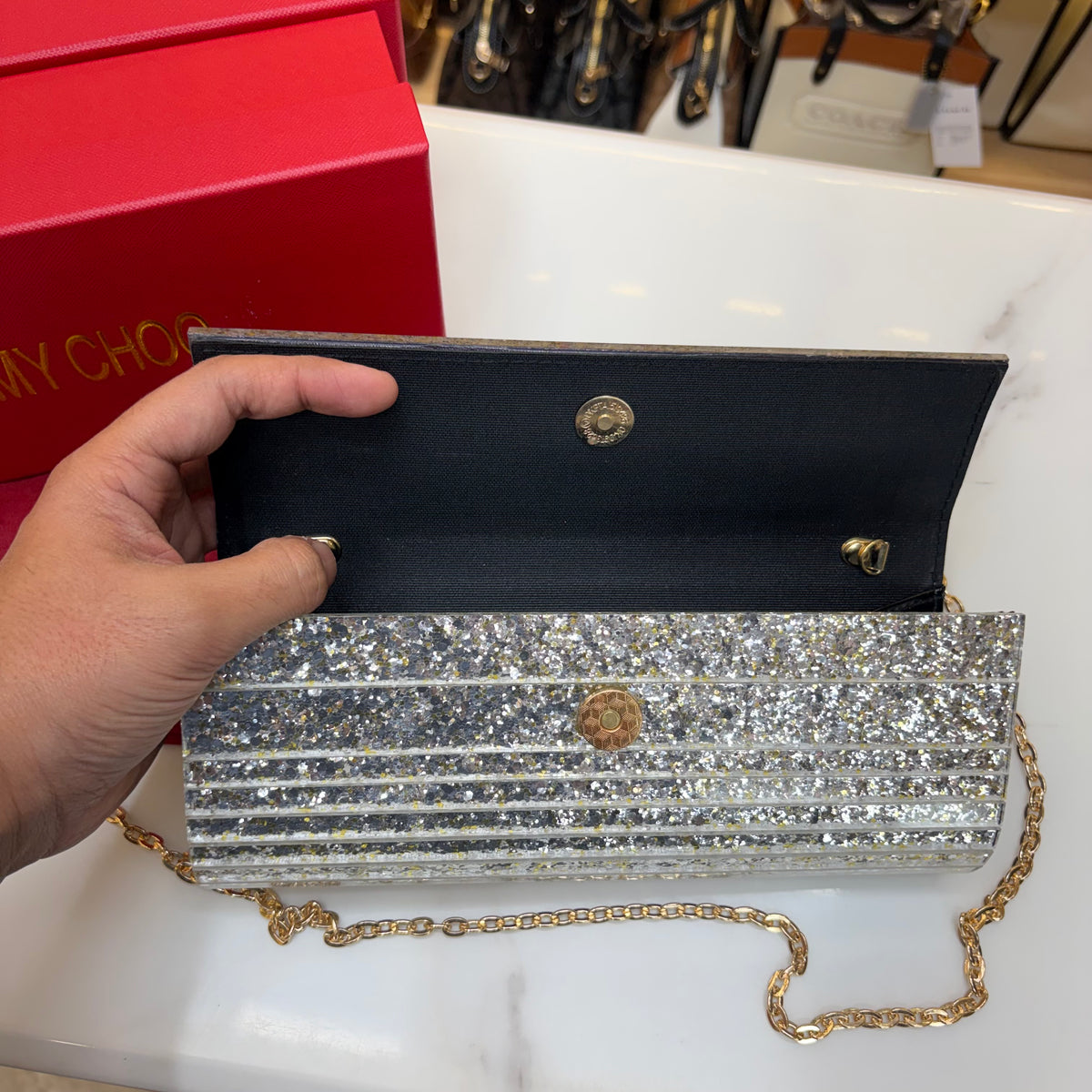 JC Candy Clutch - Silver