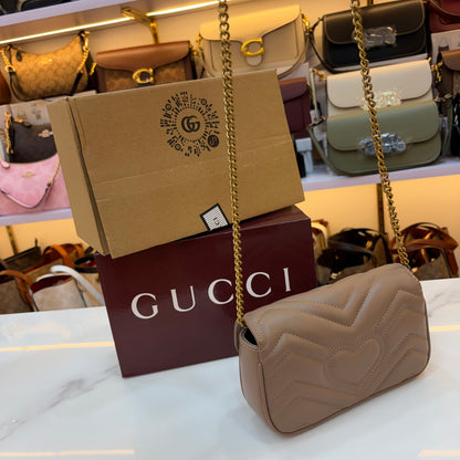 GG Marmont Mini Sling Bag - Beige (Ultra Premium Double Box)