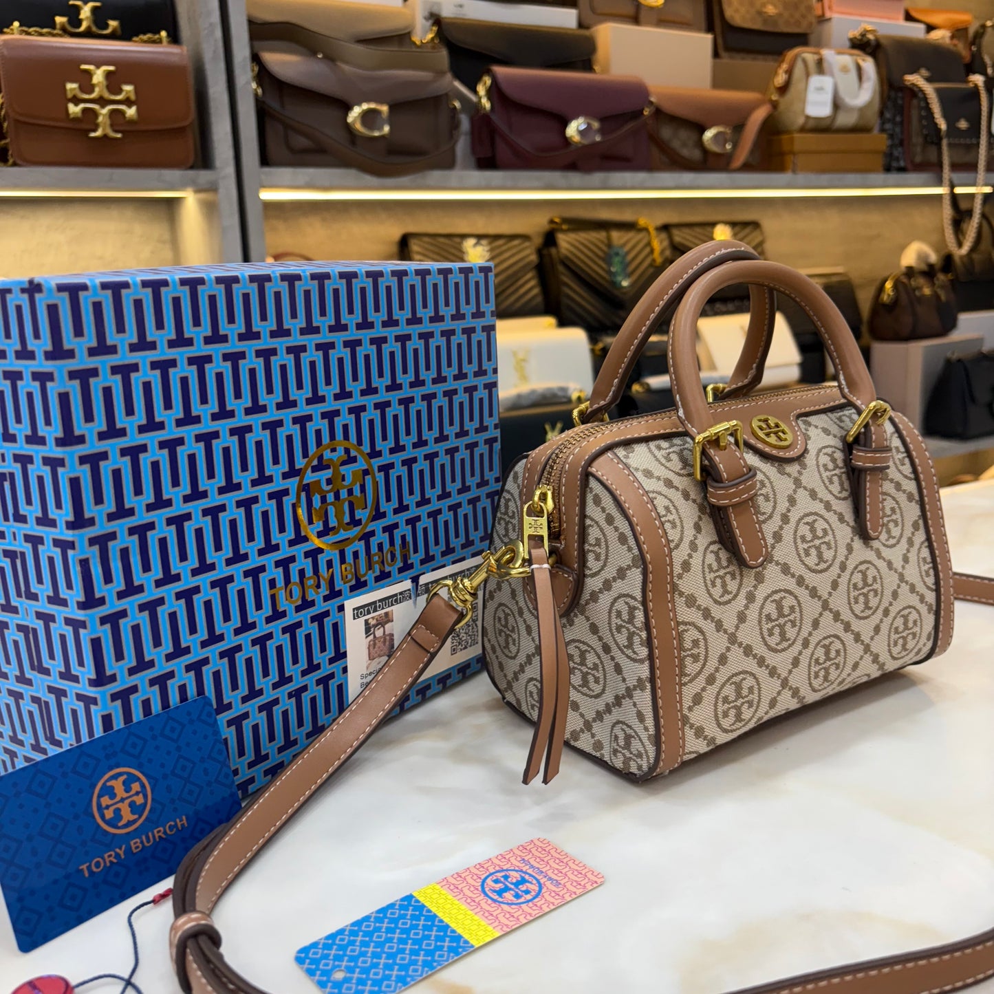 TB Monogram Speedy - Apricot Colour