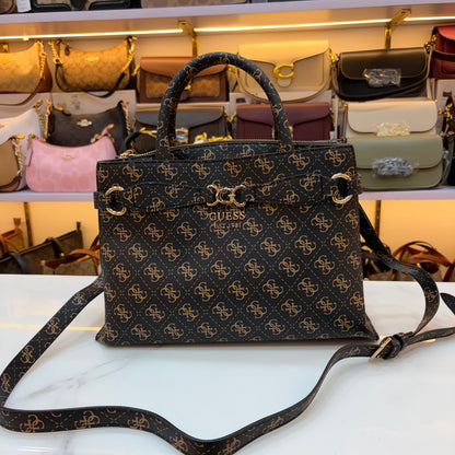 GUS Arlena Girlfriend Satchel - Black Monogram