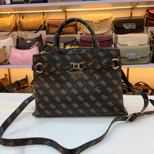 GUS Arlena Girlfriend Satchel - Black Monogram