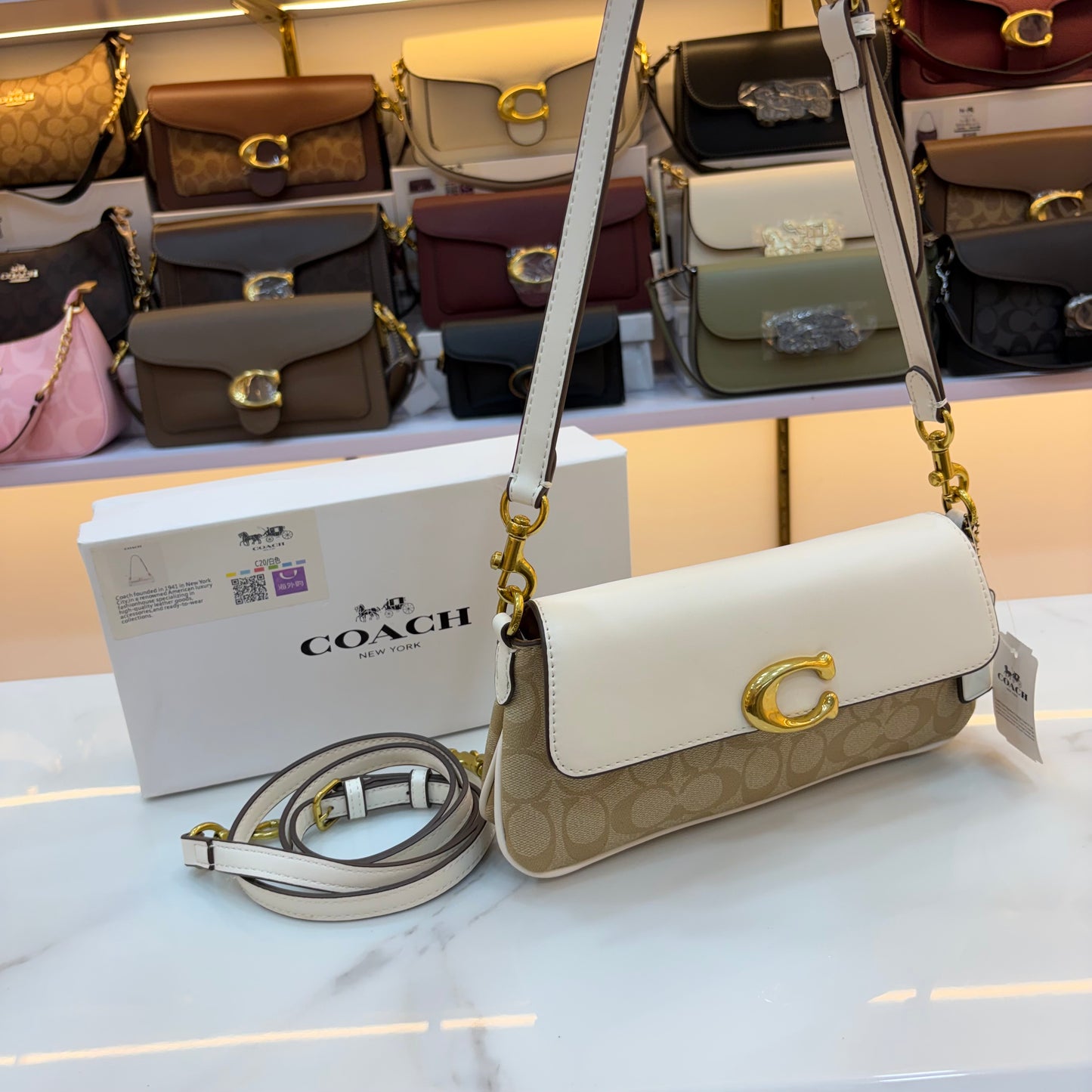 COCH JET Shoulder/Sling Bag - White Apricot