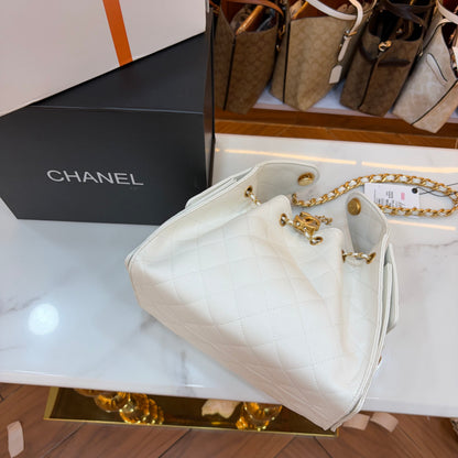 Chanel 25 Medium Handbag - White