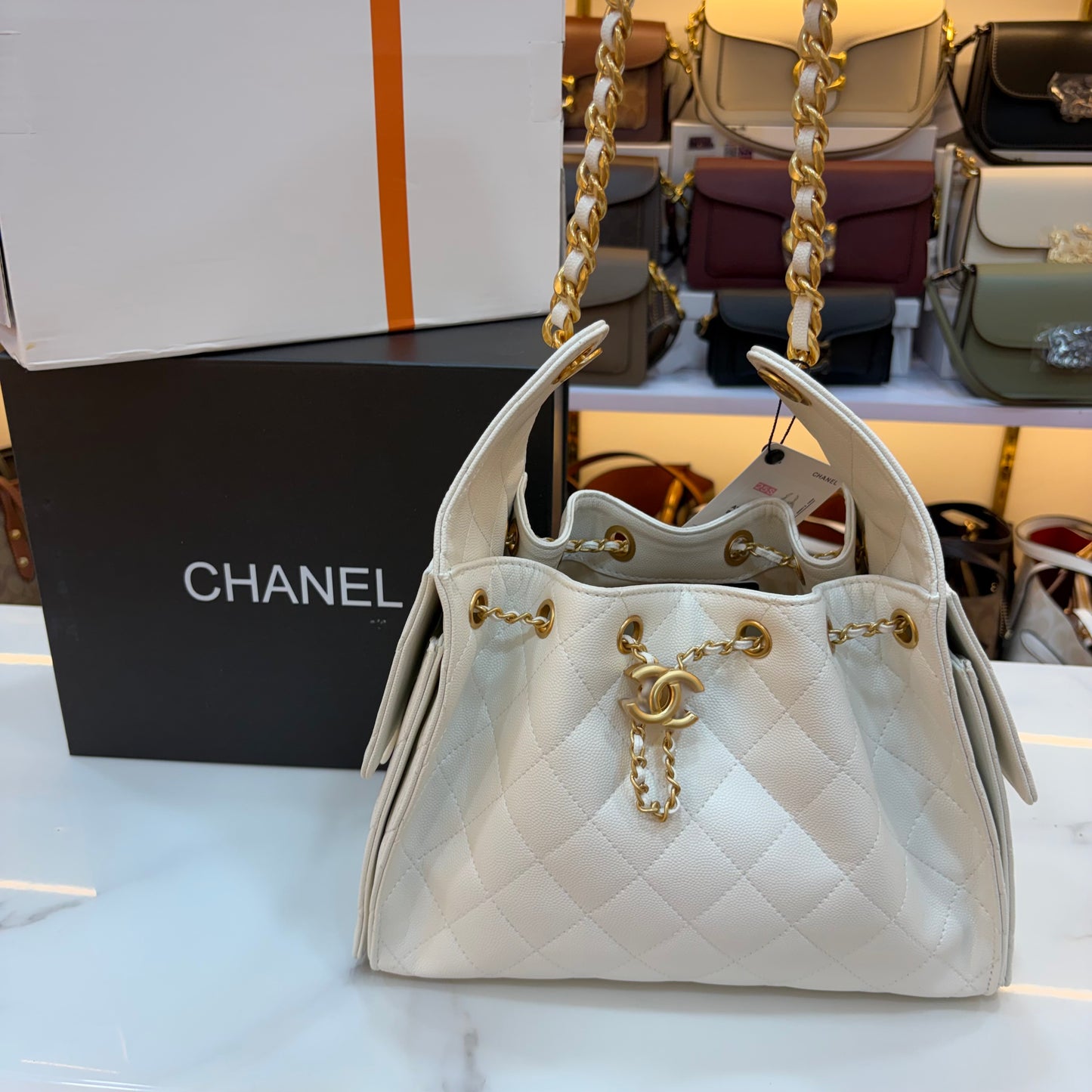 Chanel 25 Medium Handbag - White
