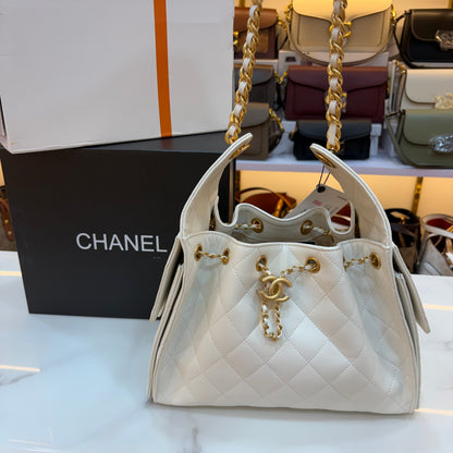 Chanel 25 Medium Handbag - White
