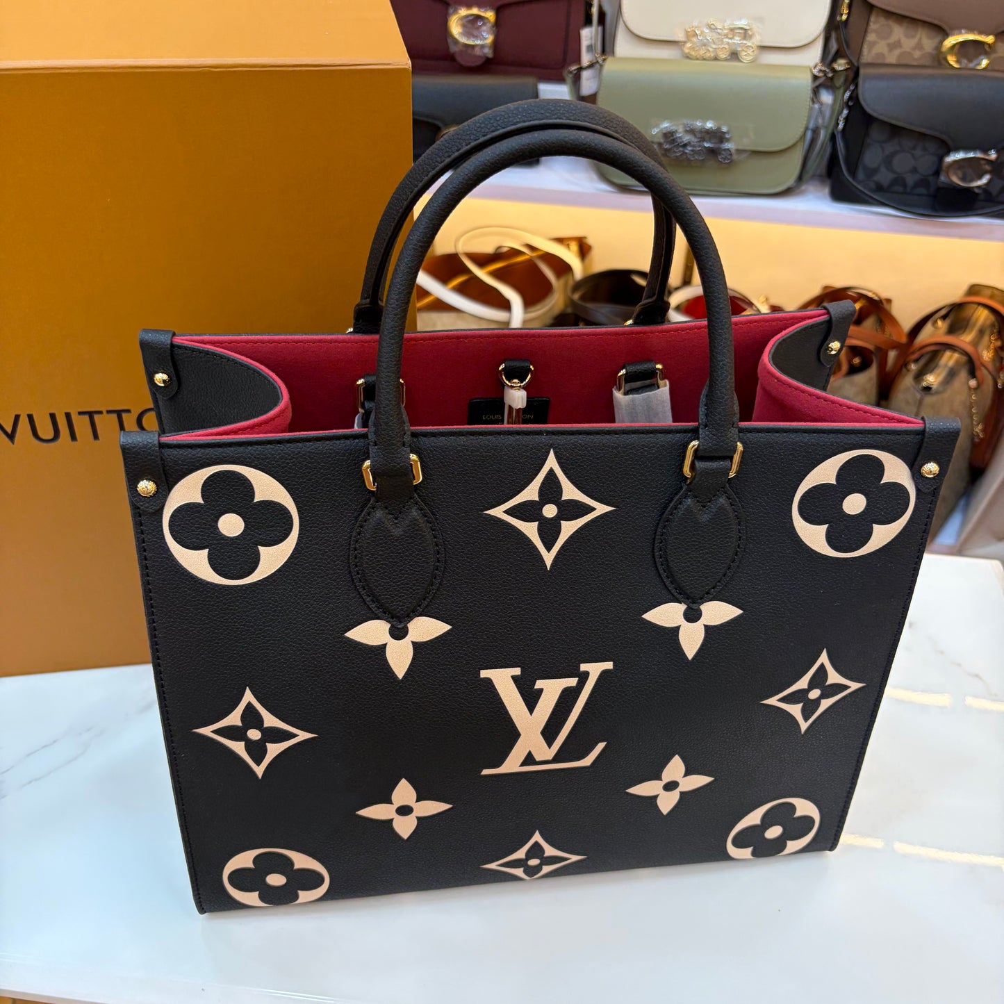LVB 35 OTG Medium Tote Bag - Patent Black (Double Box Ultra Premium)