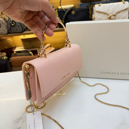 CNK Kristine Sculptural Handle Handbag - Light Pink