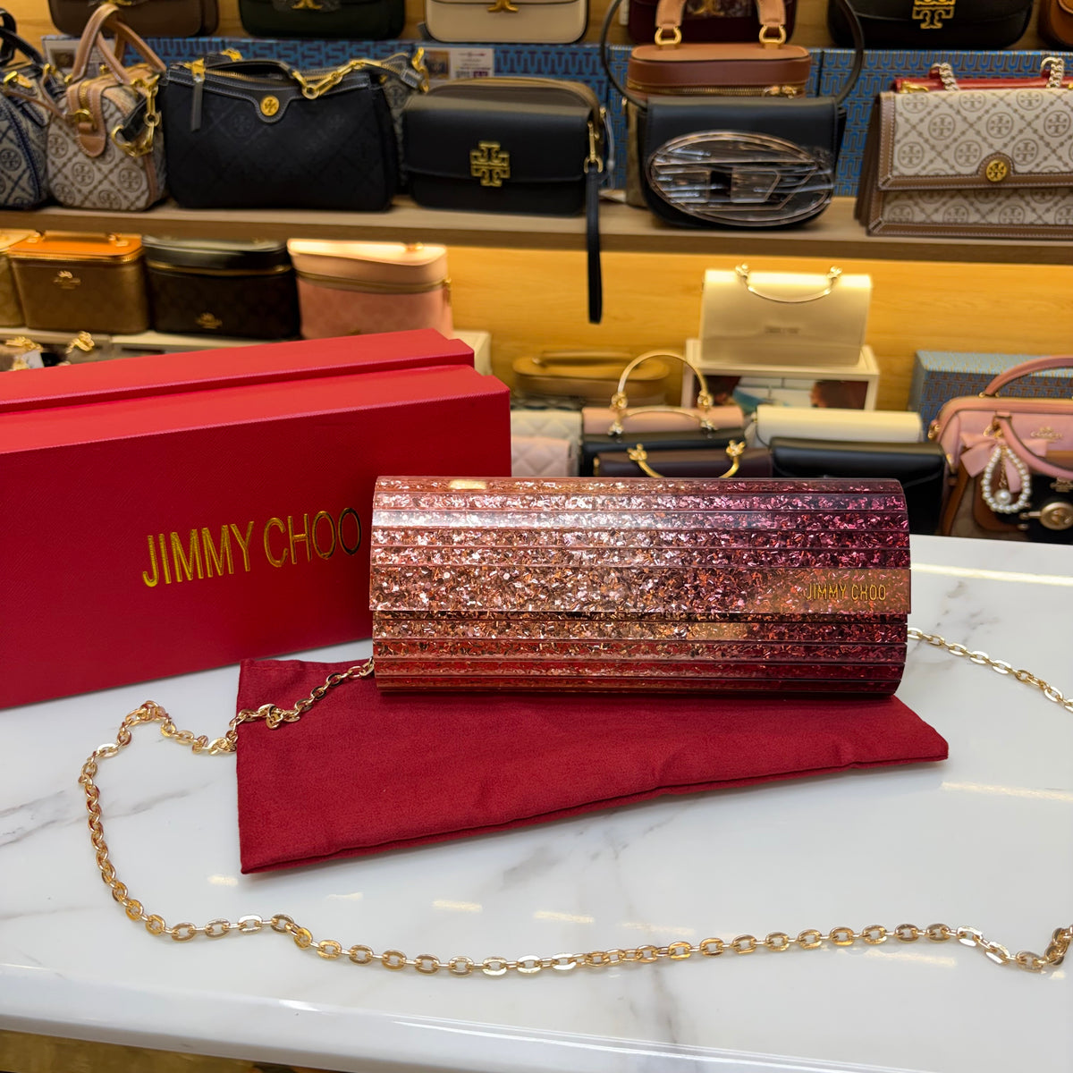 JC Candy Clutch - Pink & Wine