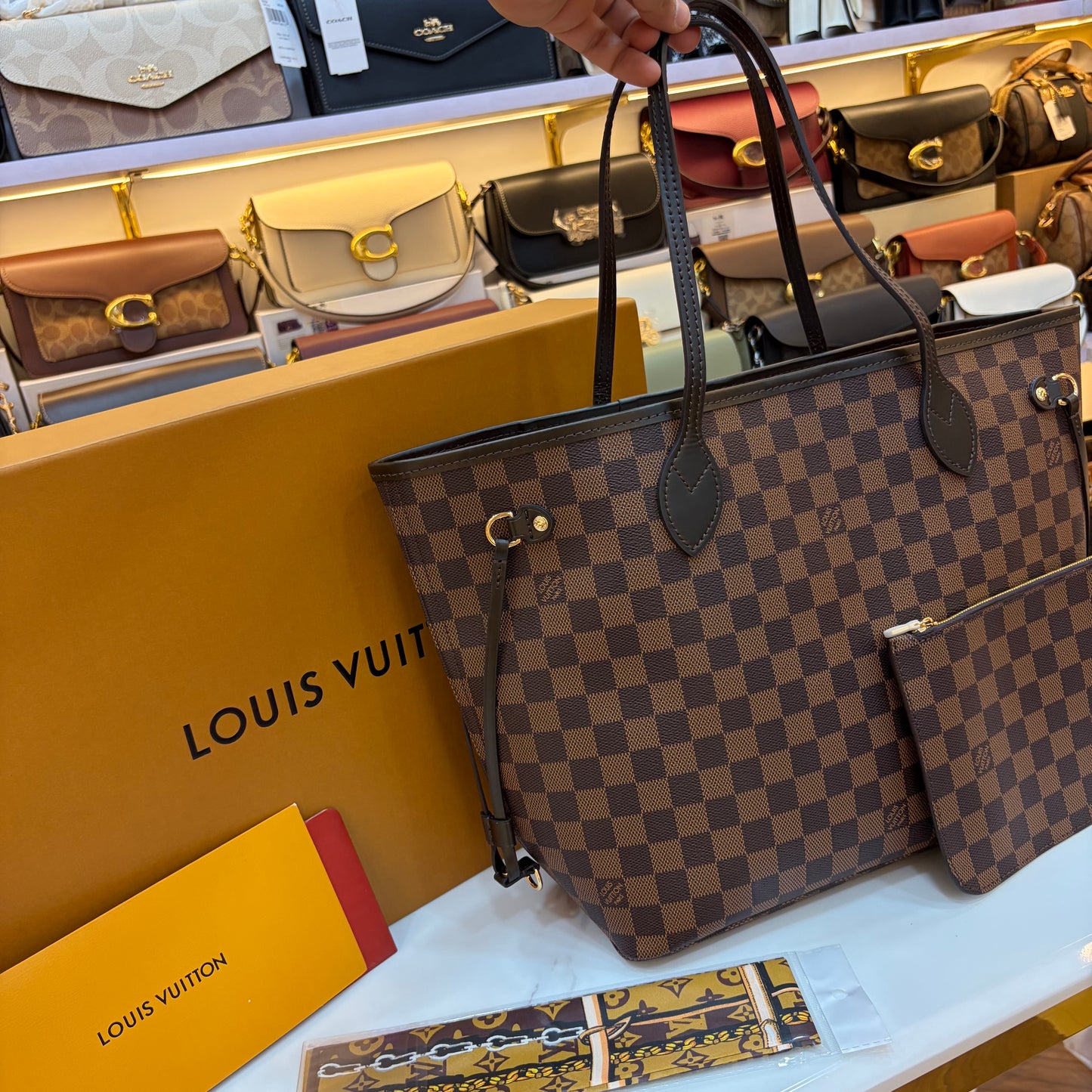 LV Neverfull MM Tote Bag - Double Box