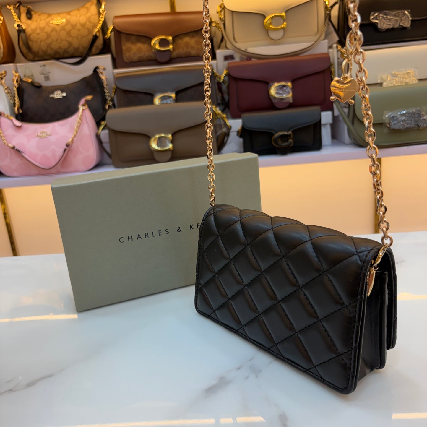 CNK Arrietty Quilted Sling Bag - Black