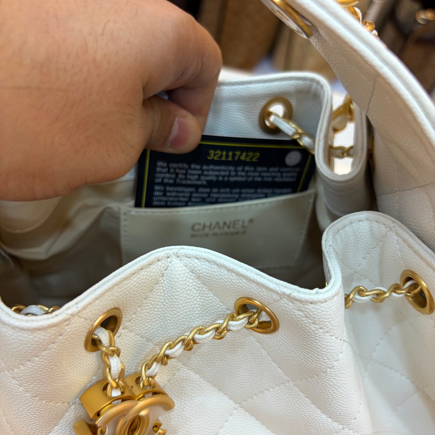 Chanel 25 Medium Handbag - White